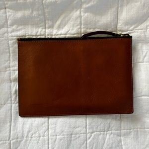 Madewell Zippered Clutch, English Saddle